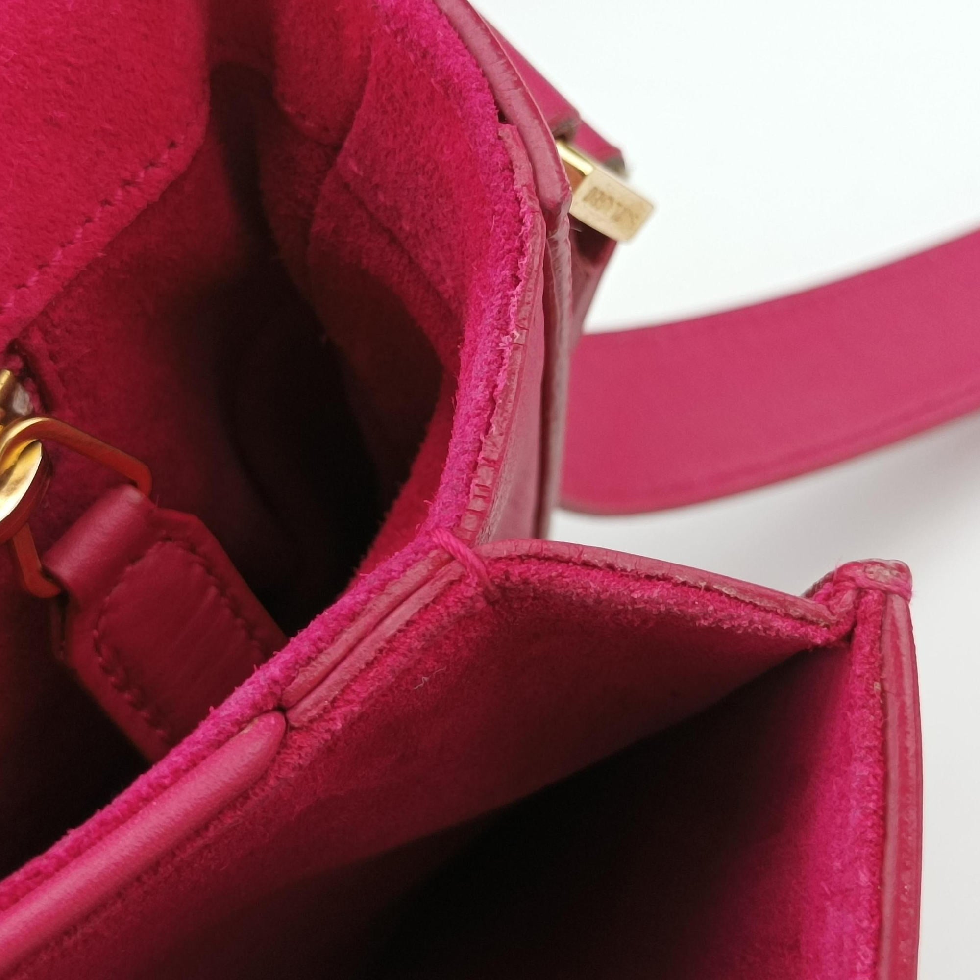 Pre-owned Yves Saint Laurent Y Ligne Rose Leather 311214 shoulderbag | stylenewstar