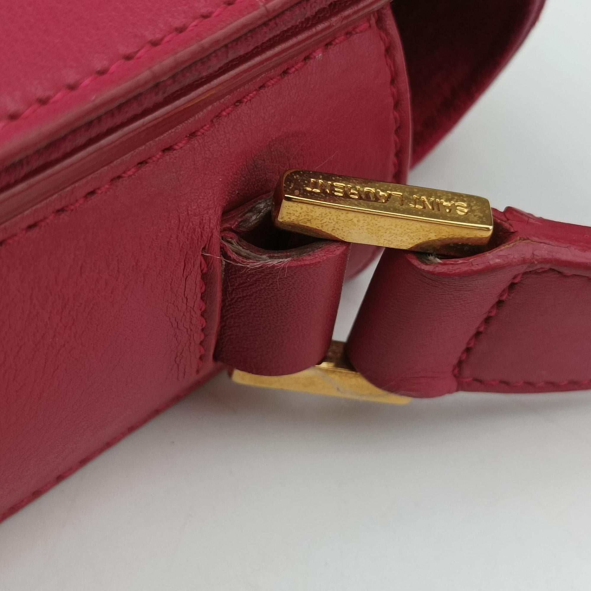 Pre-owned Yves Saint Laurent Y Ligne Rose Leather 311214 shoulderbag | stylenewstar