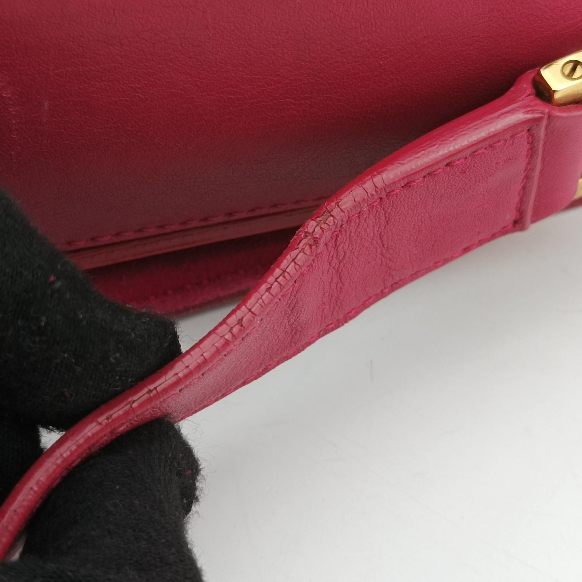 Pre-owned Yves Saint Laurent Y Ligne Rose Leather 311214 shoulderbag | stylenewstar