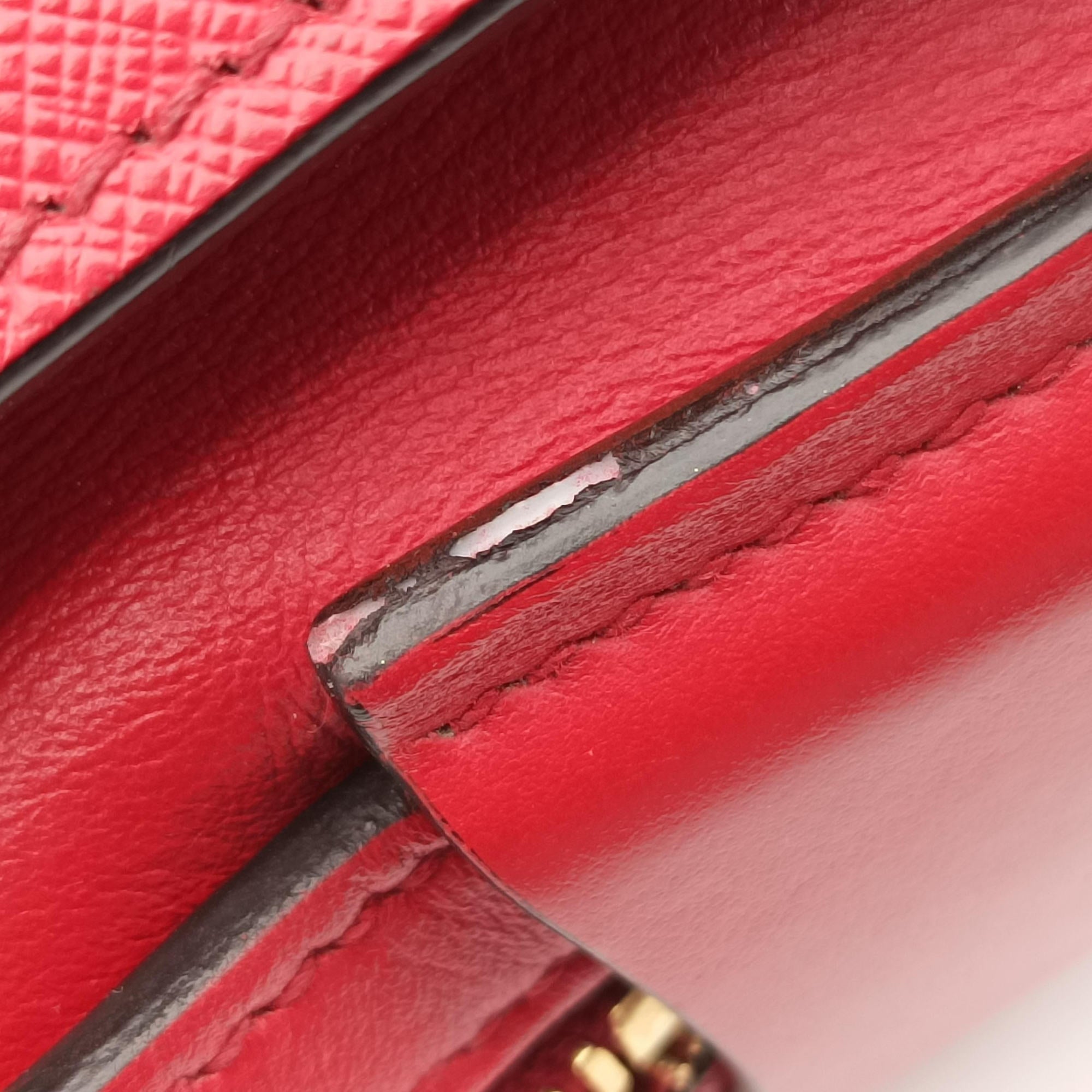 Pre-owned Prada Esplanade Red SAFFIANO Leather 1BA046 handbag | stylenewstar