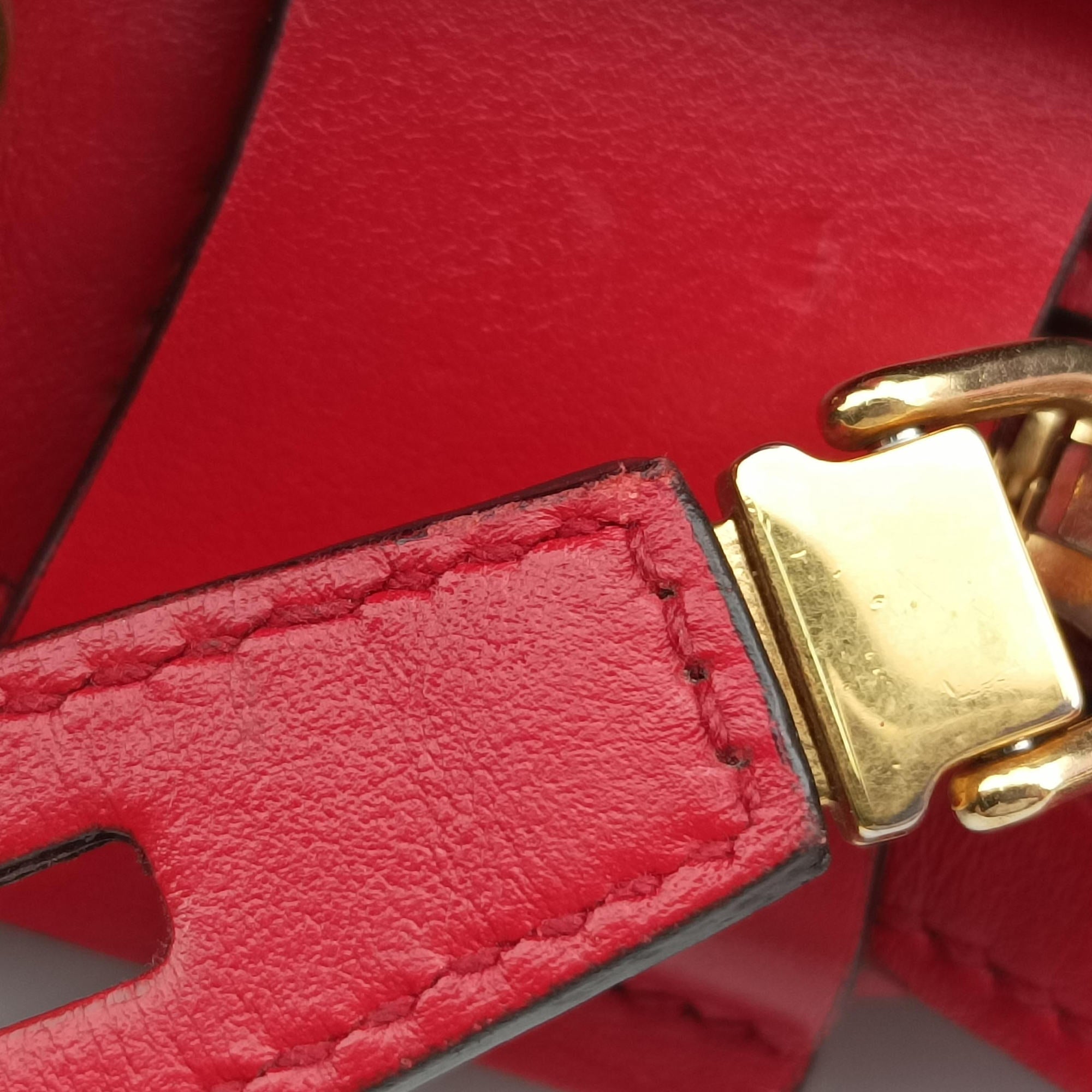 Pre-owned Prada Esplanade Red SAFFIANO Leather 1BA046 handbag | stylenewstar