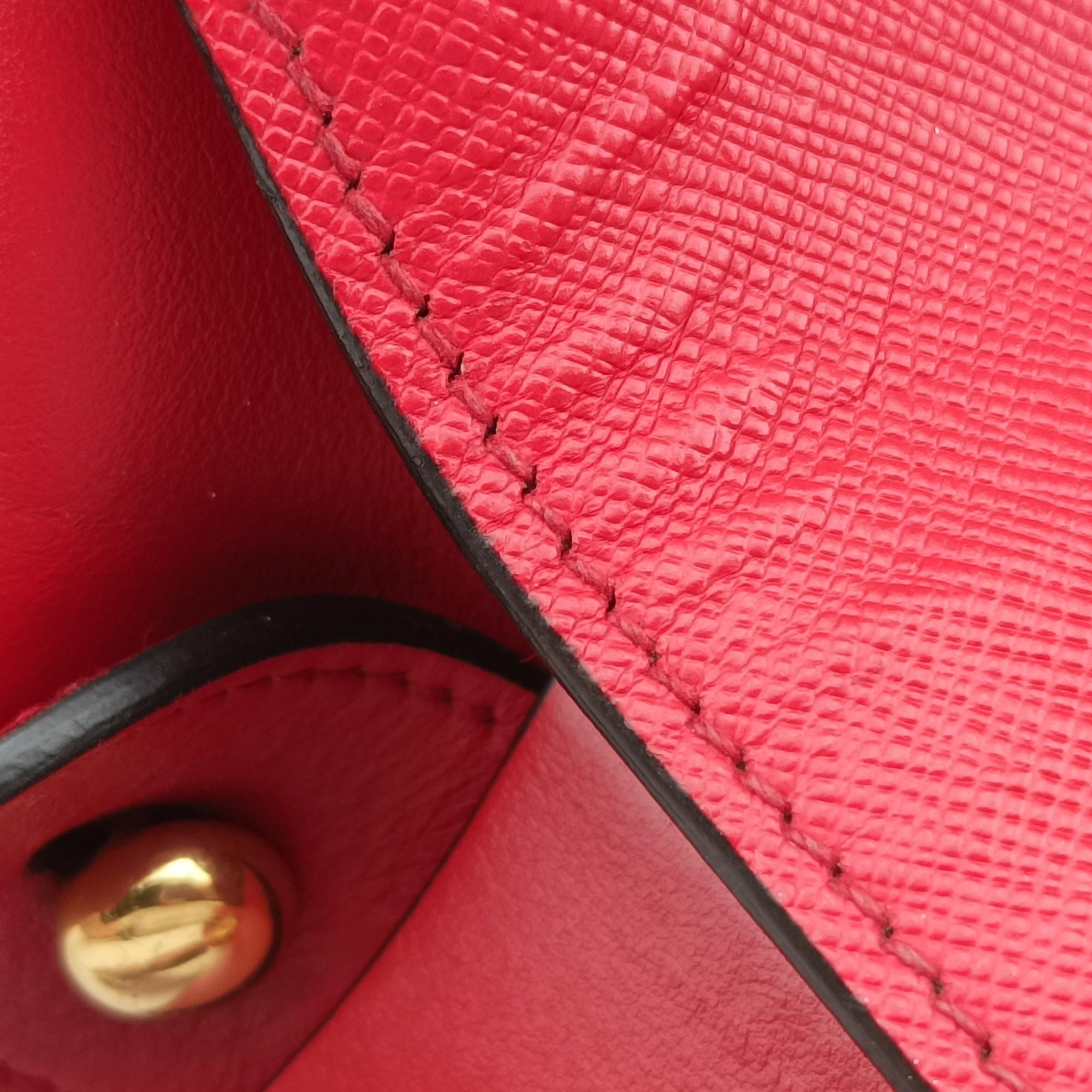 Pre-owned Prada Esplanade Red SAFFIANO Leather 1BA046 handbag | stylenewstar