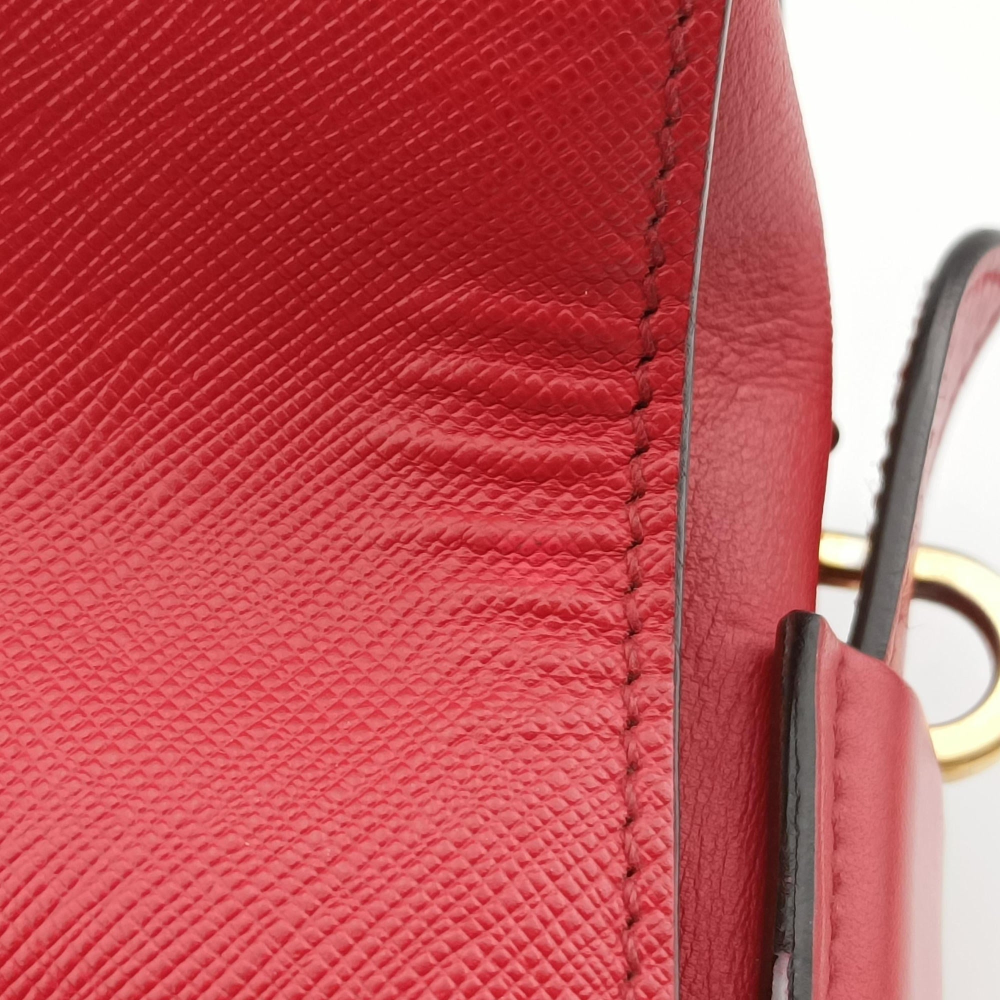Pre-owned Prada Esplanade Red SAFFIANO Leather 1BA046 handbag | stylenewstar