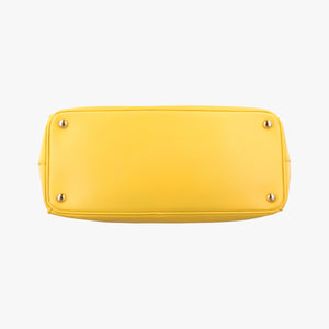 Pre-owned Prada Galleria Yellow SAFFIANO Leather BN2274 shoulderbag | stylenewstar