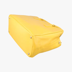 Pre-owned Prada Galleria Yellow SAFFIANO Leather BN2274 shoulderbag | stylenewstar