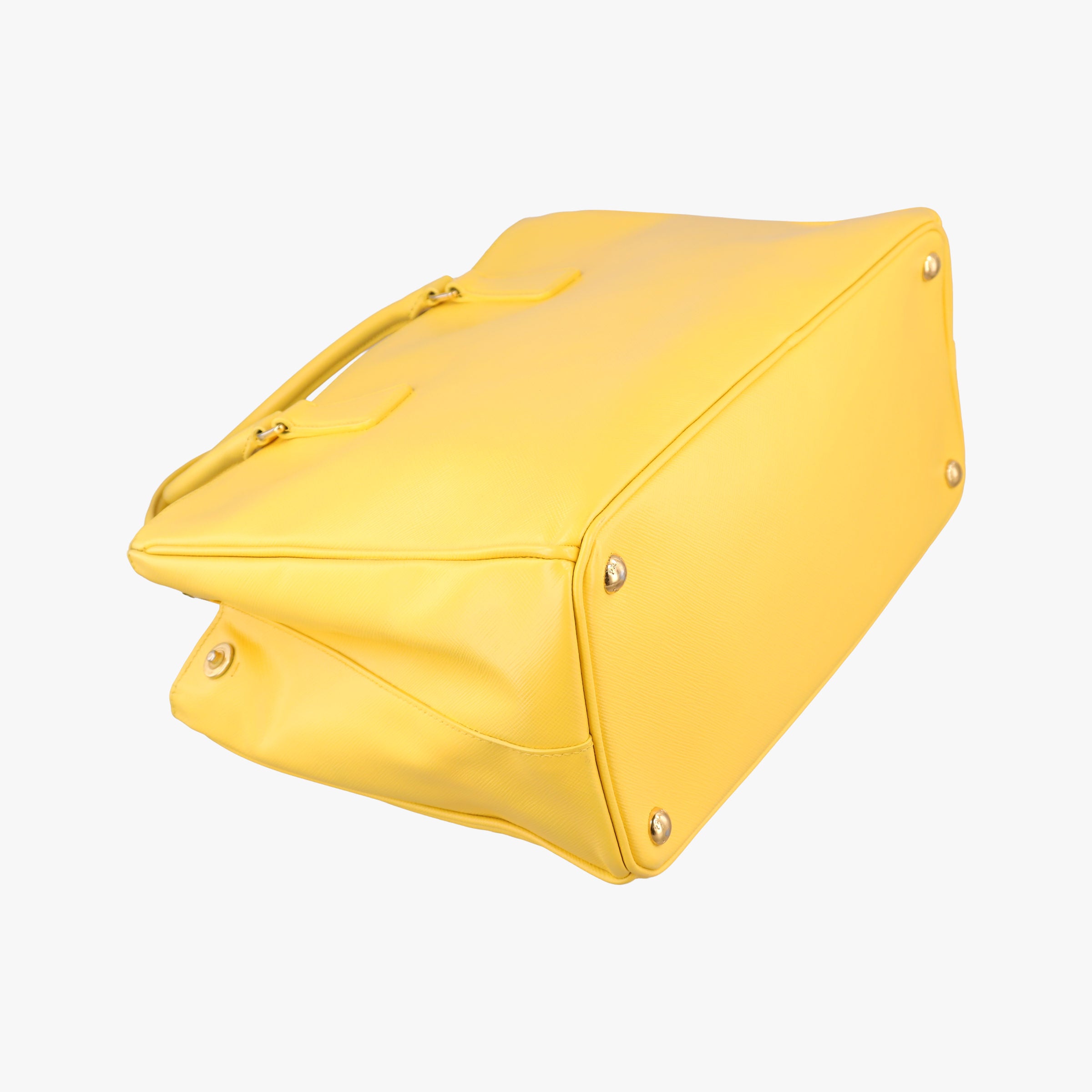 Pre-owned Prada Galleria Yellow SAFFIANO Leather BN2274 shoulderbag | stylenewstar