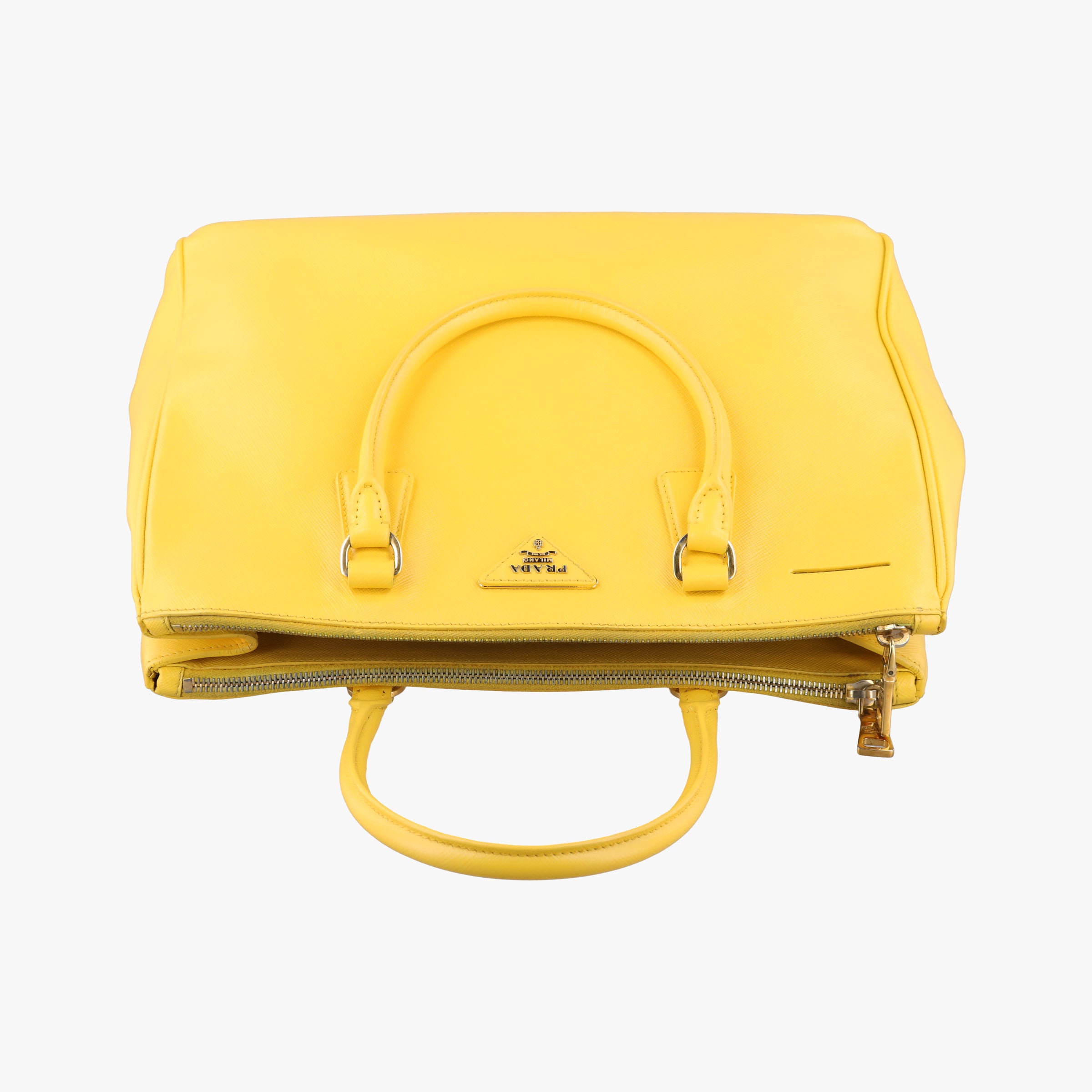 Pre-owned Prada Galleria Yellow SAFFIANO Leather BN2274 shoulderbag | stylenewstar