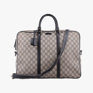 Pre-owned Gucci Diamante Beige×Black PVC coated canvas x Leather 208463 shoulderbag | stylenewstar
