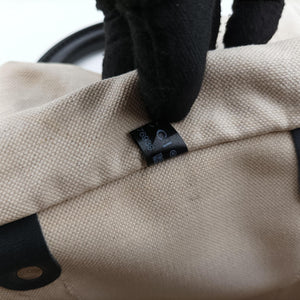 Pre-owned Gucci Diamante Beige×Black PVC coated canvas x Leather 208463 shoulderbag | stylenewstar