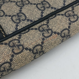 Pre-owned Gucci Diamante Beige×Black PVC coated canvas x Leather 208463 shoulderbag | stylenewstar