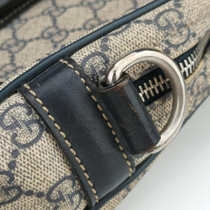 Pre-owned Gucci Diamante Beige×Black PVC coated canvas x Leather 208463 shoulderbag | stylenewstar