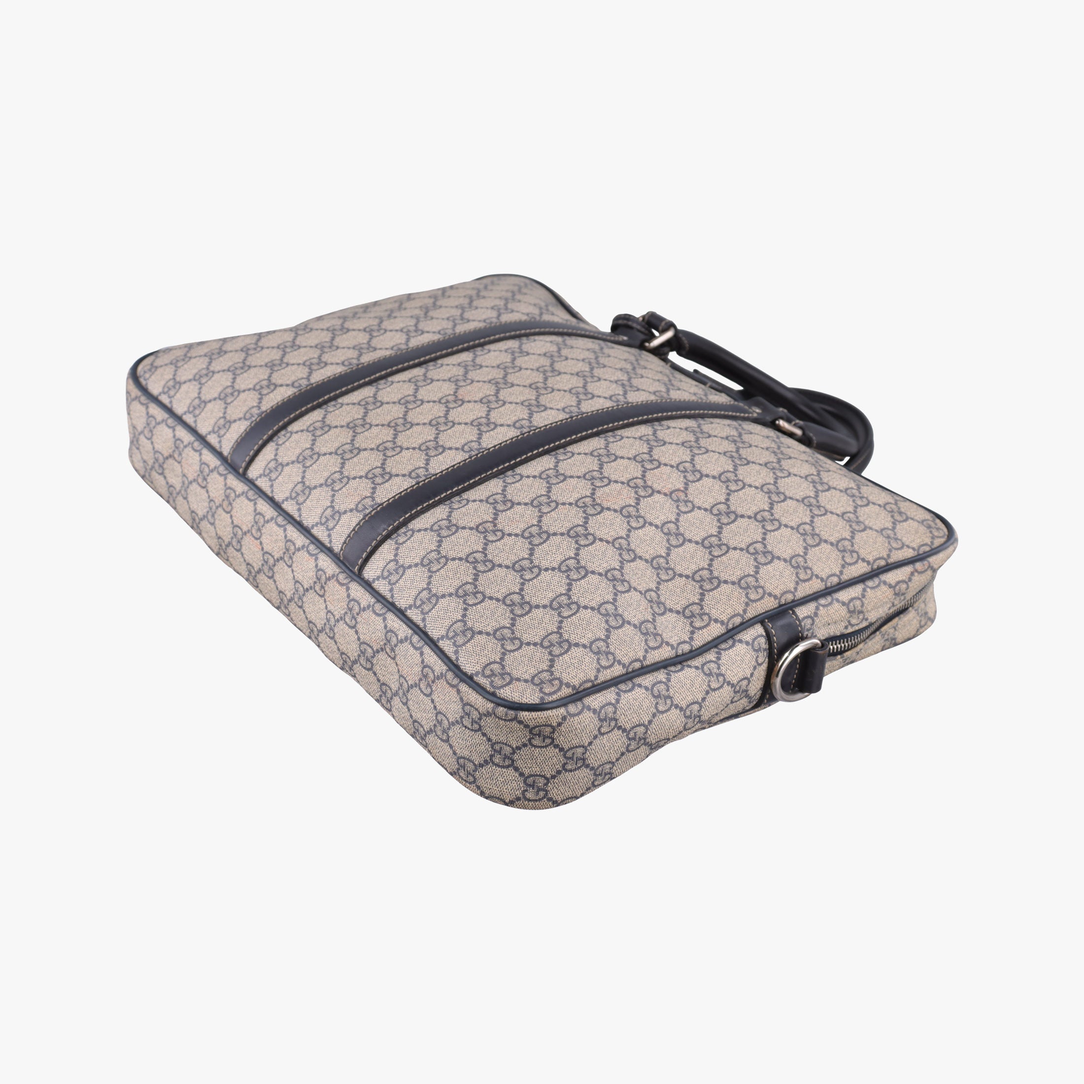 Pre-owned Gucci Diamante Beige×Black PVC coated canvas x Leather 208463 shoulderbag | stylenewstar