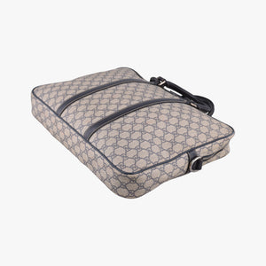 Pre-owned Gucci Diamante Beige×Black PVC coated canvas x Leather 208463 shoulderbag | stylenewstar