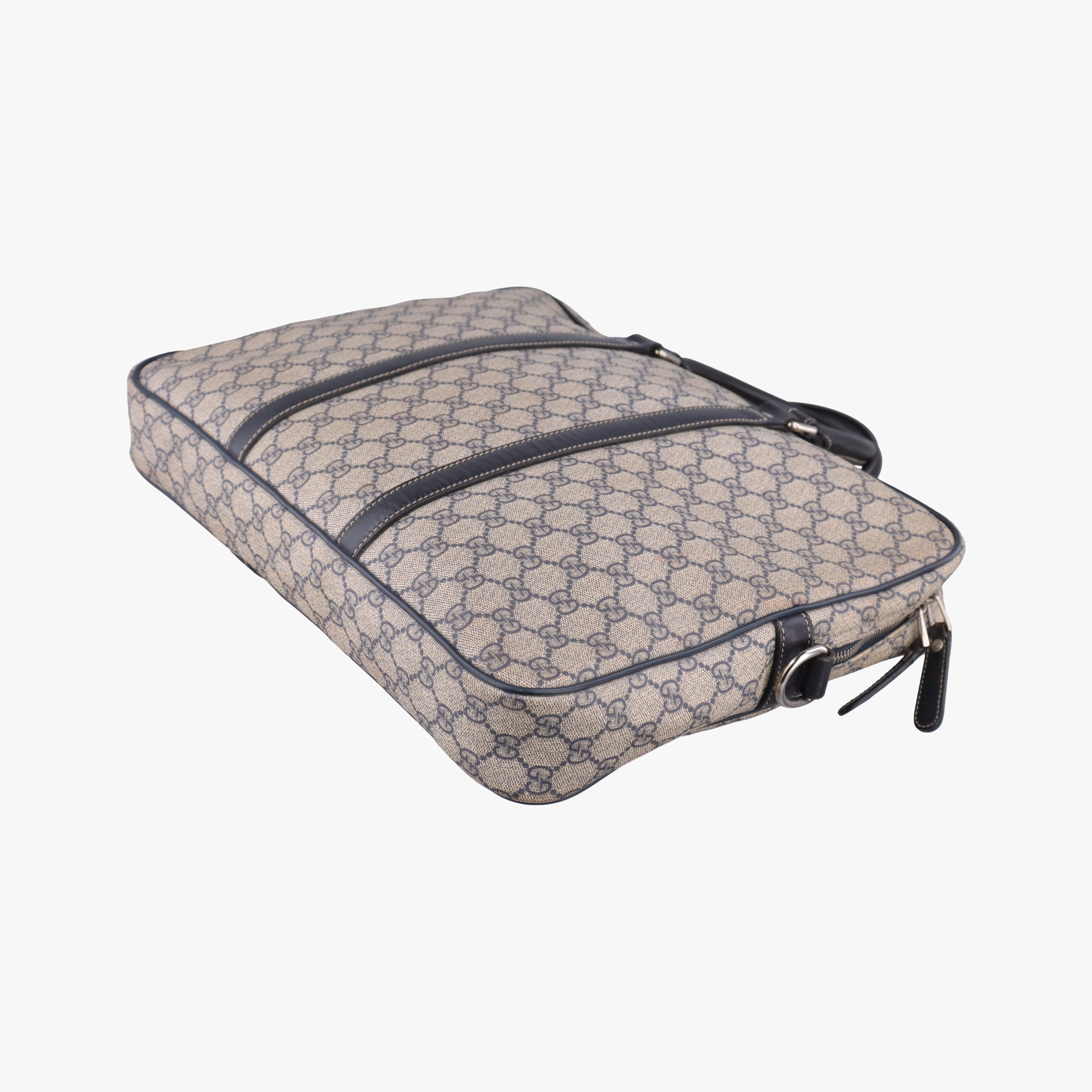 Pre-owned Gucci Diamante Beige×Black PVC coated canvas x Leather 208463 shoulderbag | stylenewstar