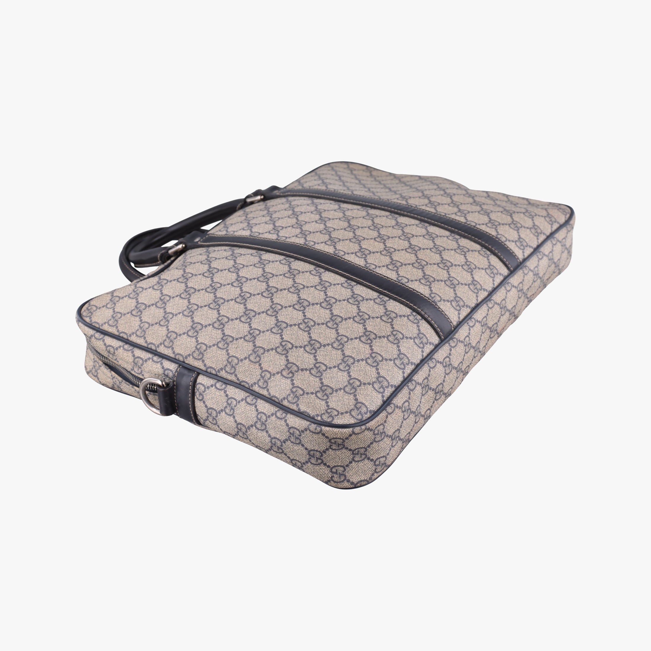 Pre-owned Gucci Diamante Beige×Black PVC coated canvas x Leather 208463 shoulderbag | stylenewstar