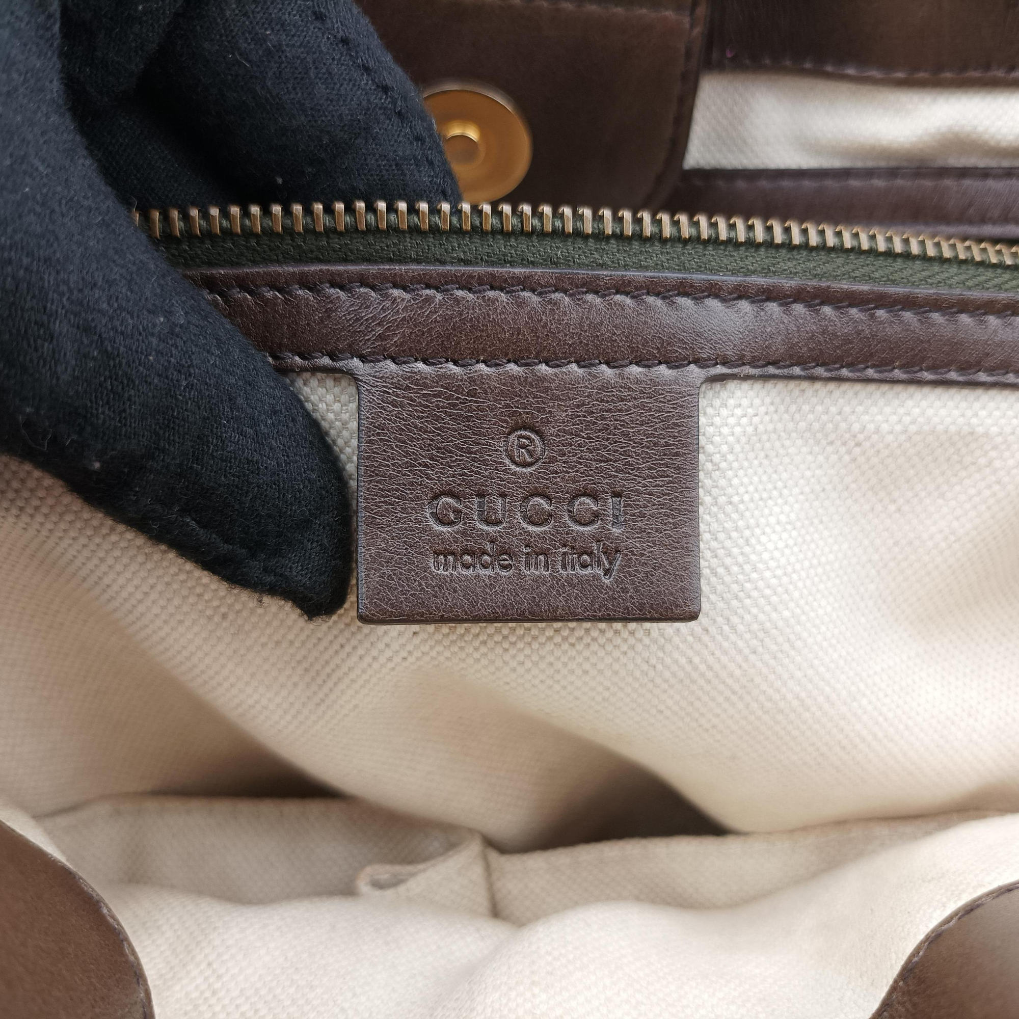 Pre-owned Gucci GG Running Camel Leather 247183 handbag | stylenewstar