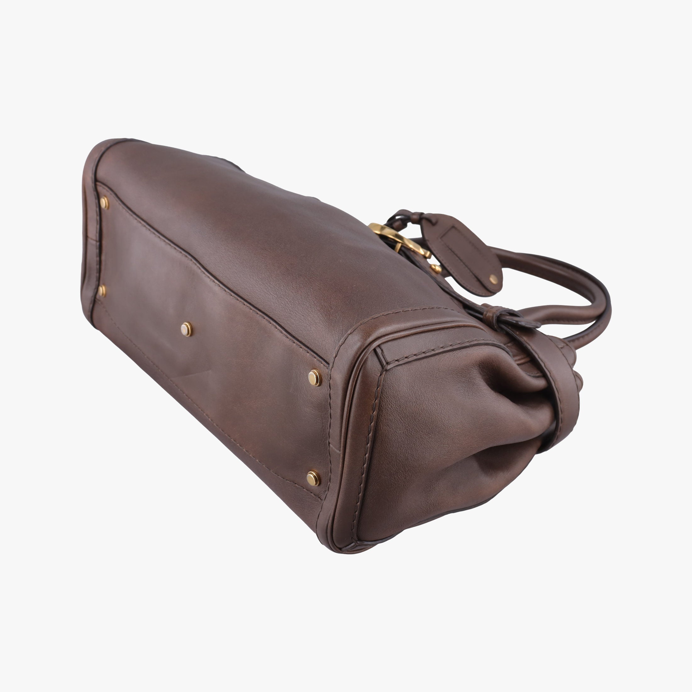 Pre-owned Gucci GG Running Camel Leather 247183 handbag | stylenewstar