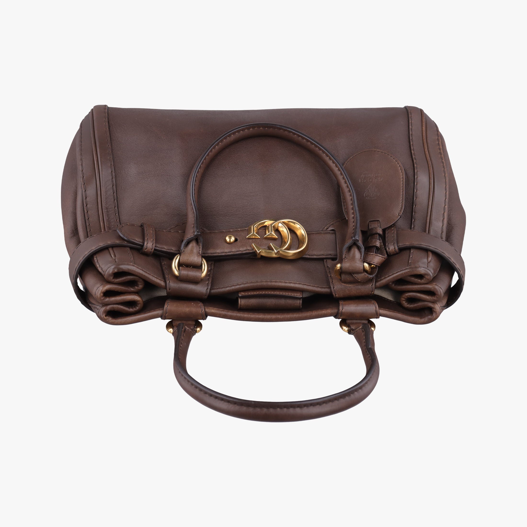 Pre-owned Gucci GG Running Camel Leather 247183 handbag | stylenewstar