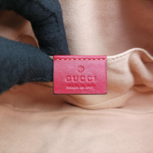 Pre-owned Gucci GG Marmont Red Leather 476434 bum bag/waist bag | stylenewstar