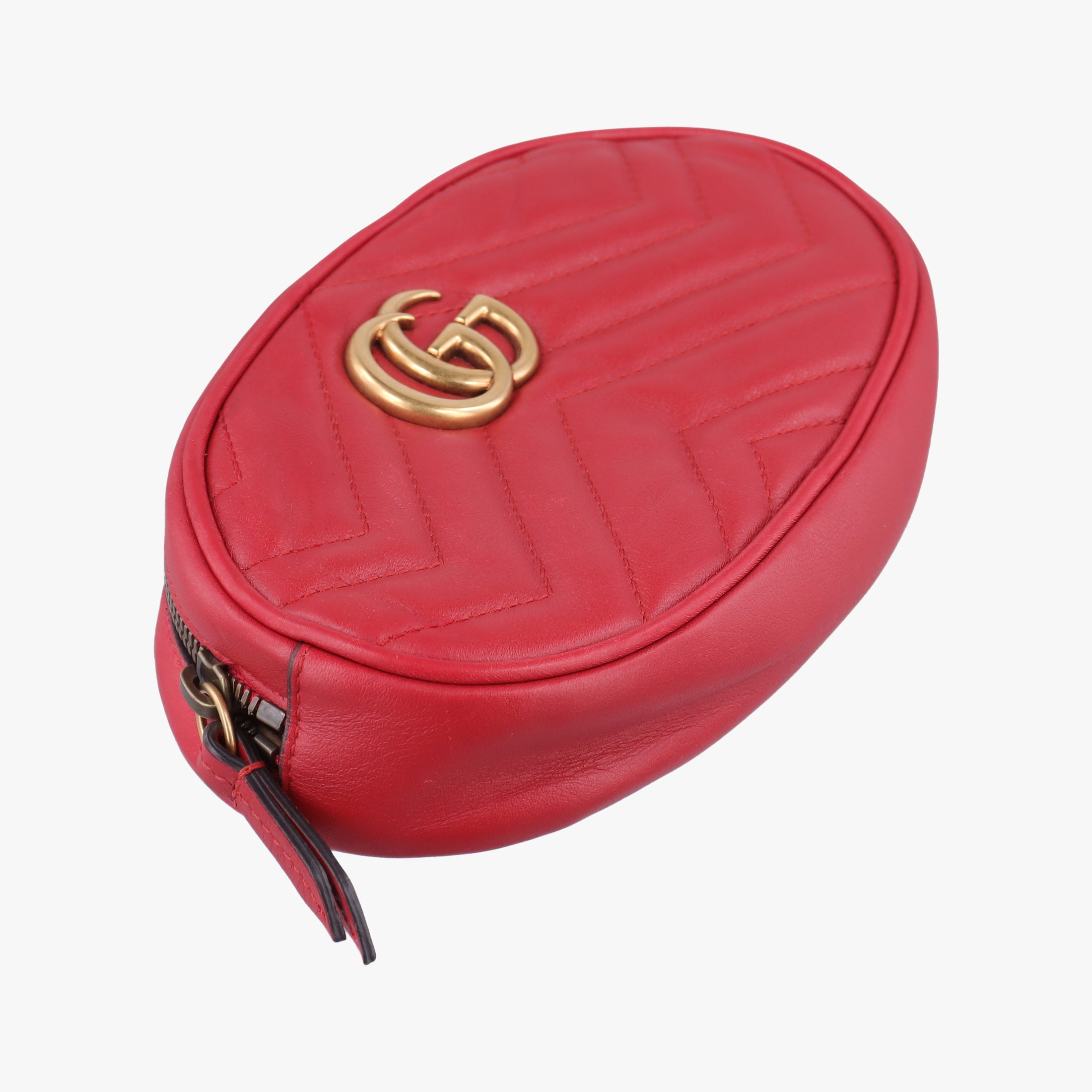 Pre-owned Gucci GG Marmont Red Leather 476434 bum bag/waist bag | stylenewstar