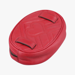 Pre-owned Gucci GG Marmont Red Leather 476434 bum bag/waist bag | stylenewstar