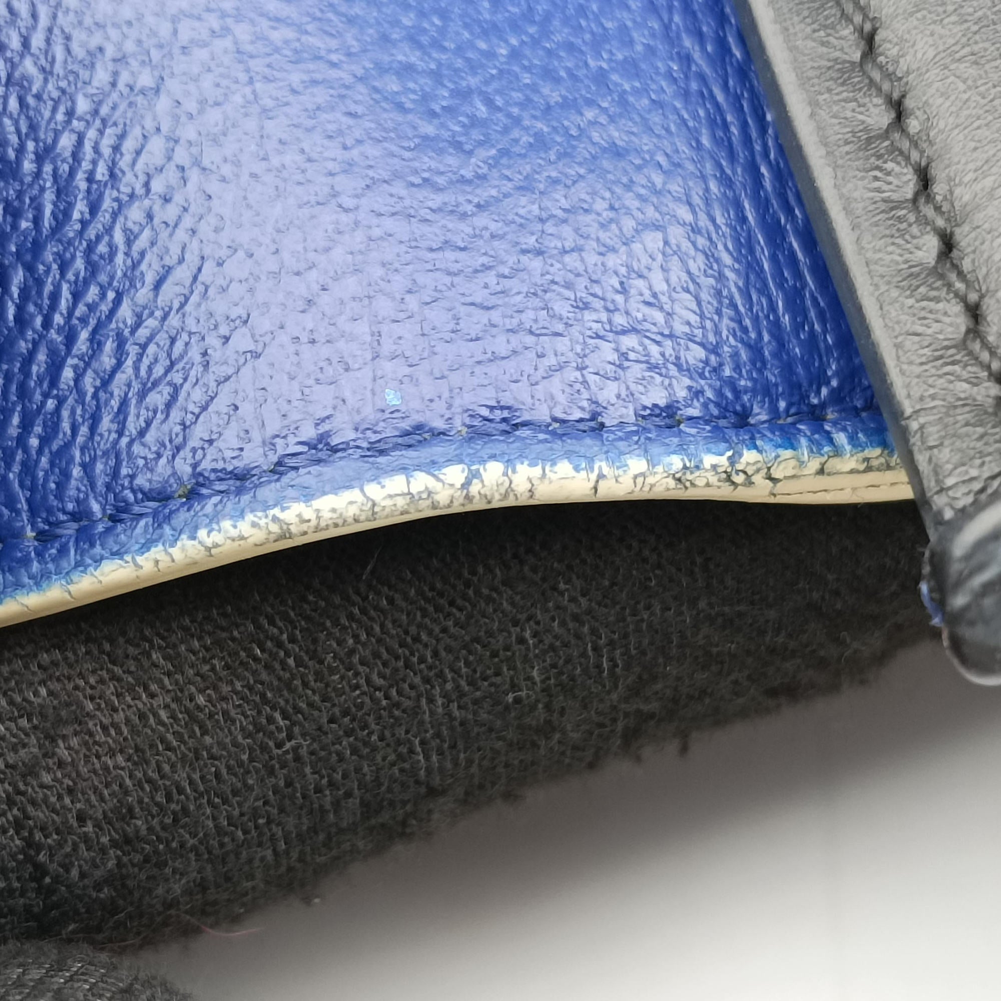 Pre-owned Celine Trapeze Beige×black×blue Suede × leather  shoulderbag | stylenewstar