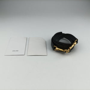 Pre-owned Celine Trapeze Beige×black×blue Suede × leather  shoulderbag | stylenewstar