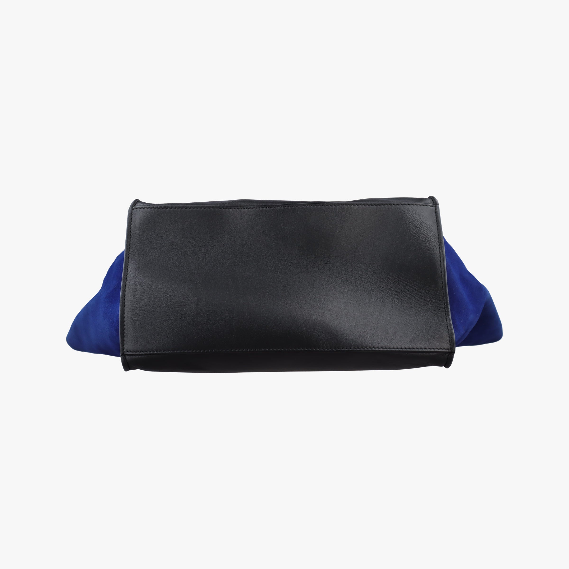 Pre-owned Celine Trapeze Beige×black×blue Suede × leather  shoulderbag | stylenewstar