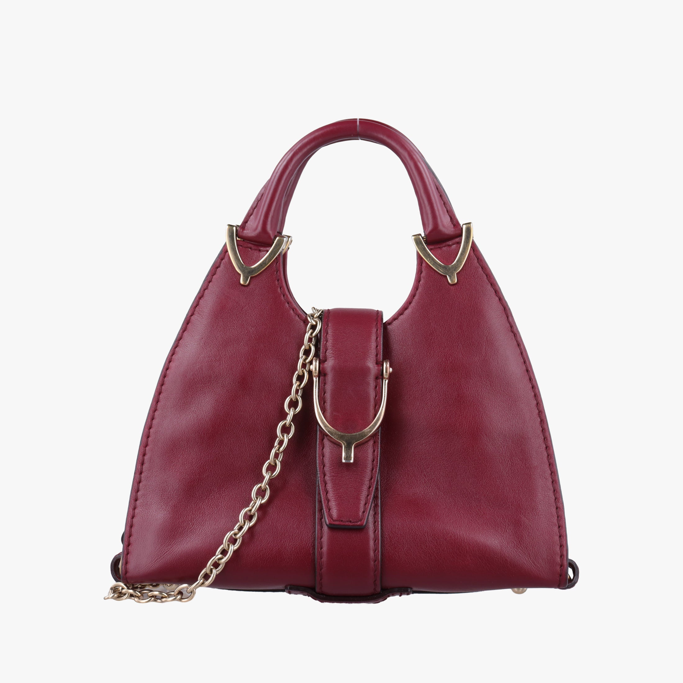Pre-owned Gucci Stirrup Burgundy Leather 277515 shoulderbag | stylenewstar