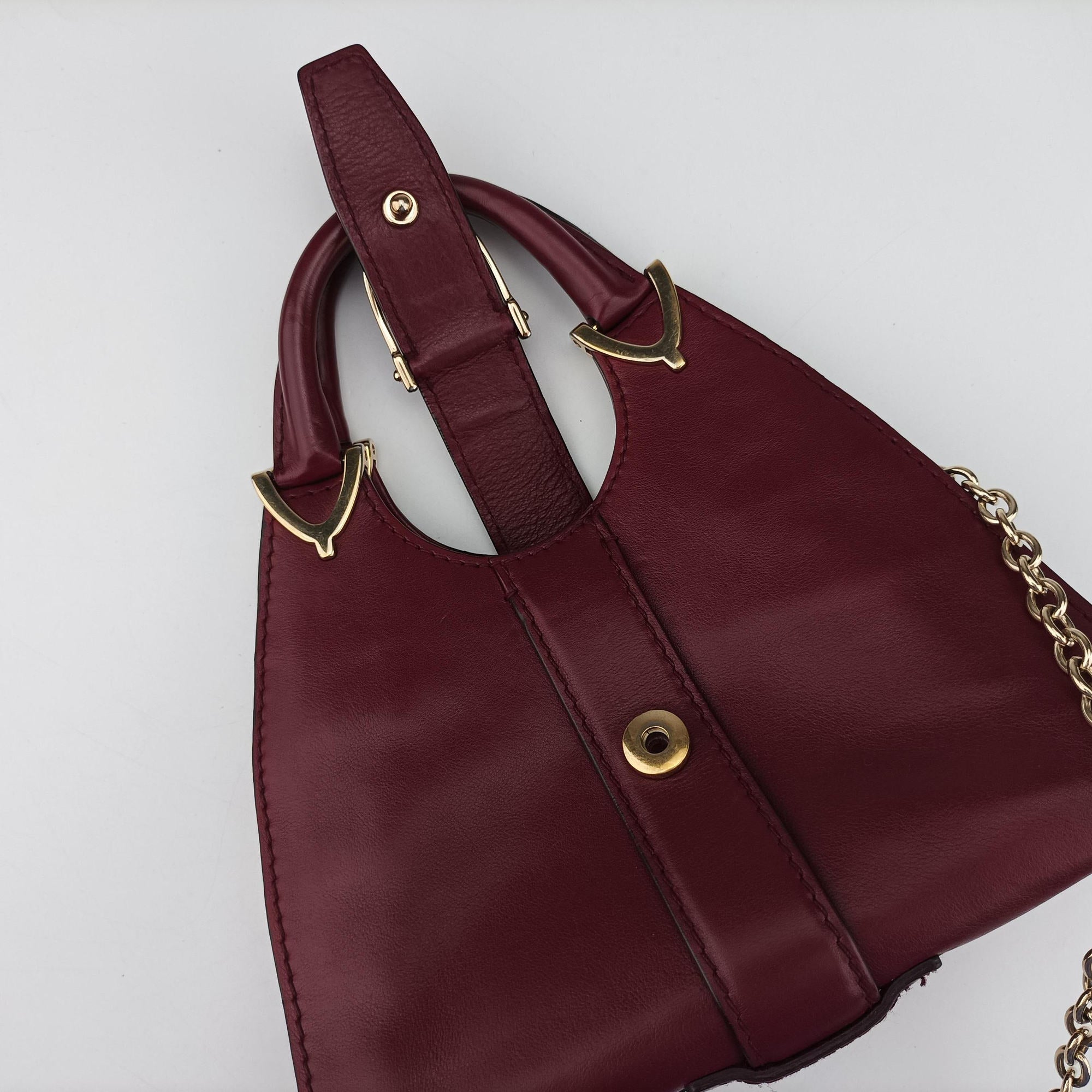 Pre-owned Gucci Stirrup Burgundy Leather 277515 shoulderbag | stylenewstar