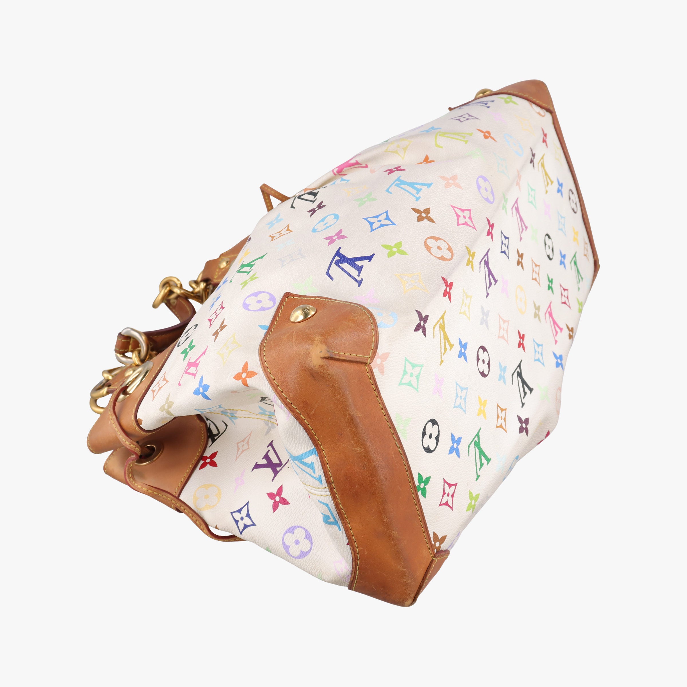 Pre-owned Louis Vuitton URSULA white Monogram Multicolor M40123 handbag | stylenewstar
