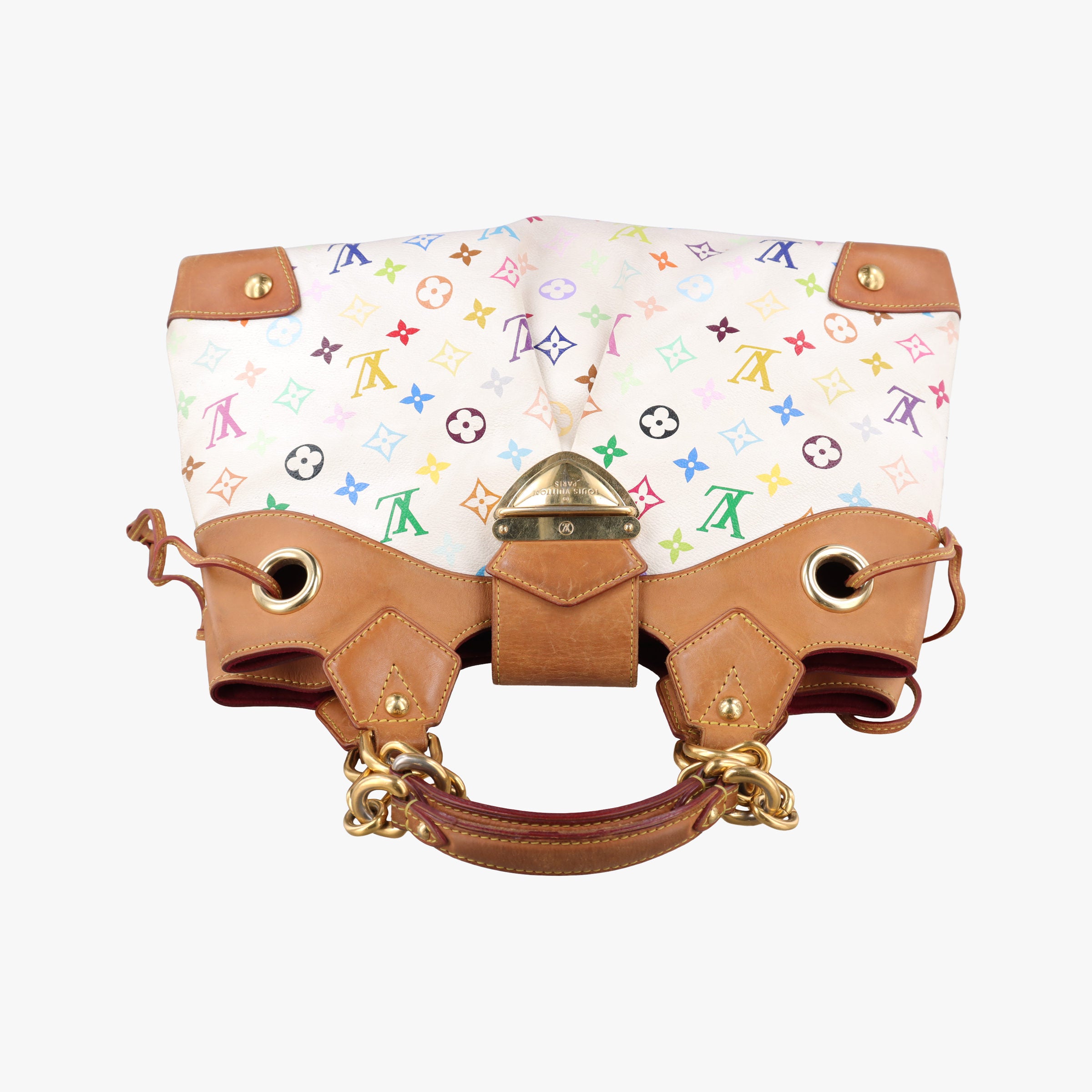 Pre-owned Louis Vuitton URSULA white Monogram Multicolor M40123 handbag | stylenewstar