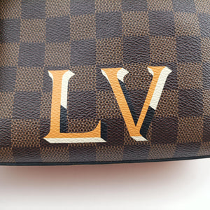 Pre-owned Louis Vuitton SANTA MONICA EBENE+SAFRAN Damier Canvas×calf leather N40178 shoulderbag | stylenewstar