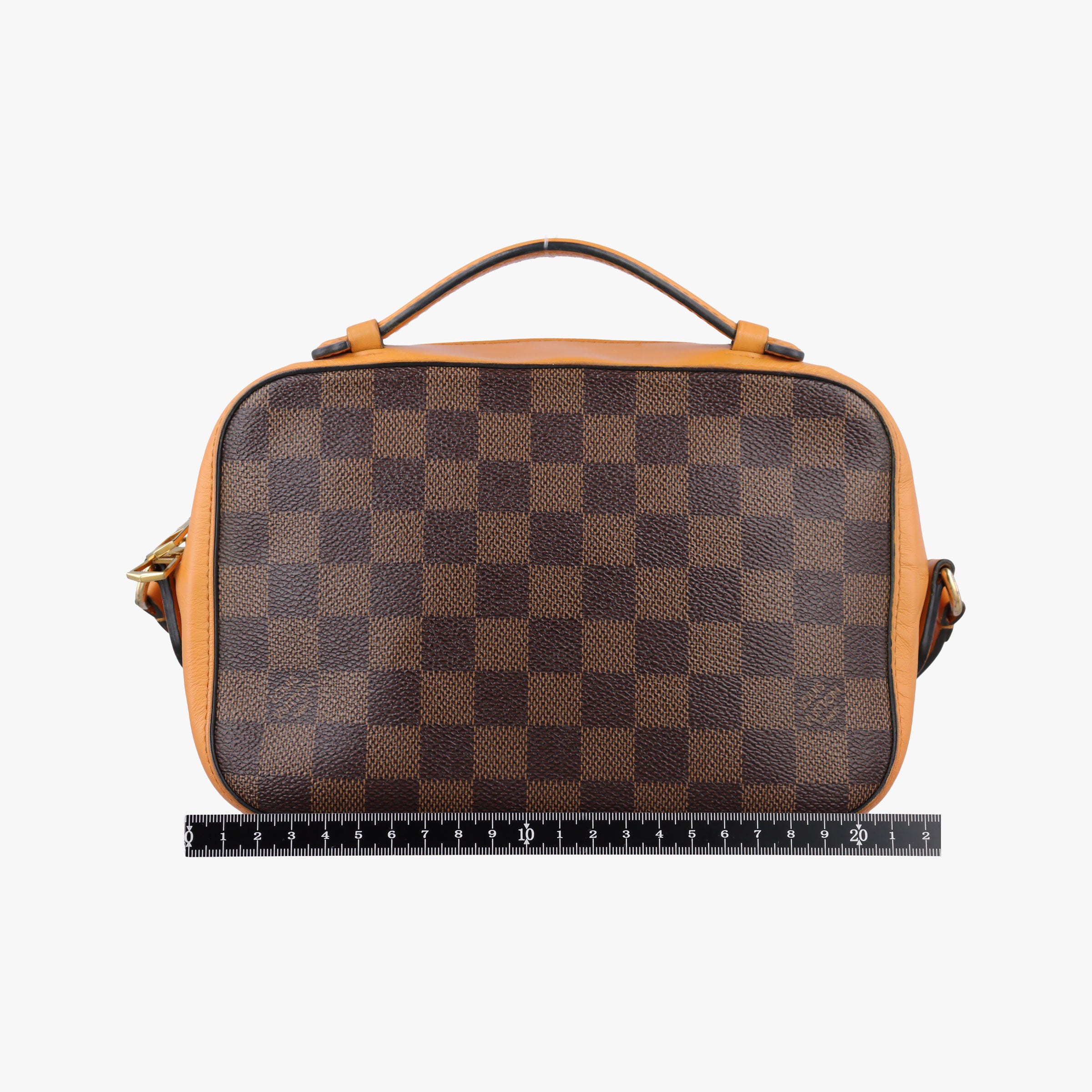 Pre-owned Louis Vuitton SANTA MONICA EBENE+SAFRAN Damier Canvas×calf leather N40178 shoulderbag | stylenewstar
