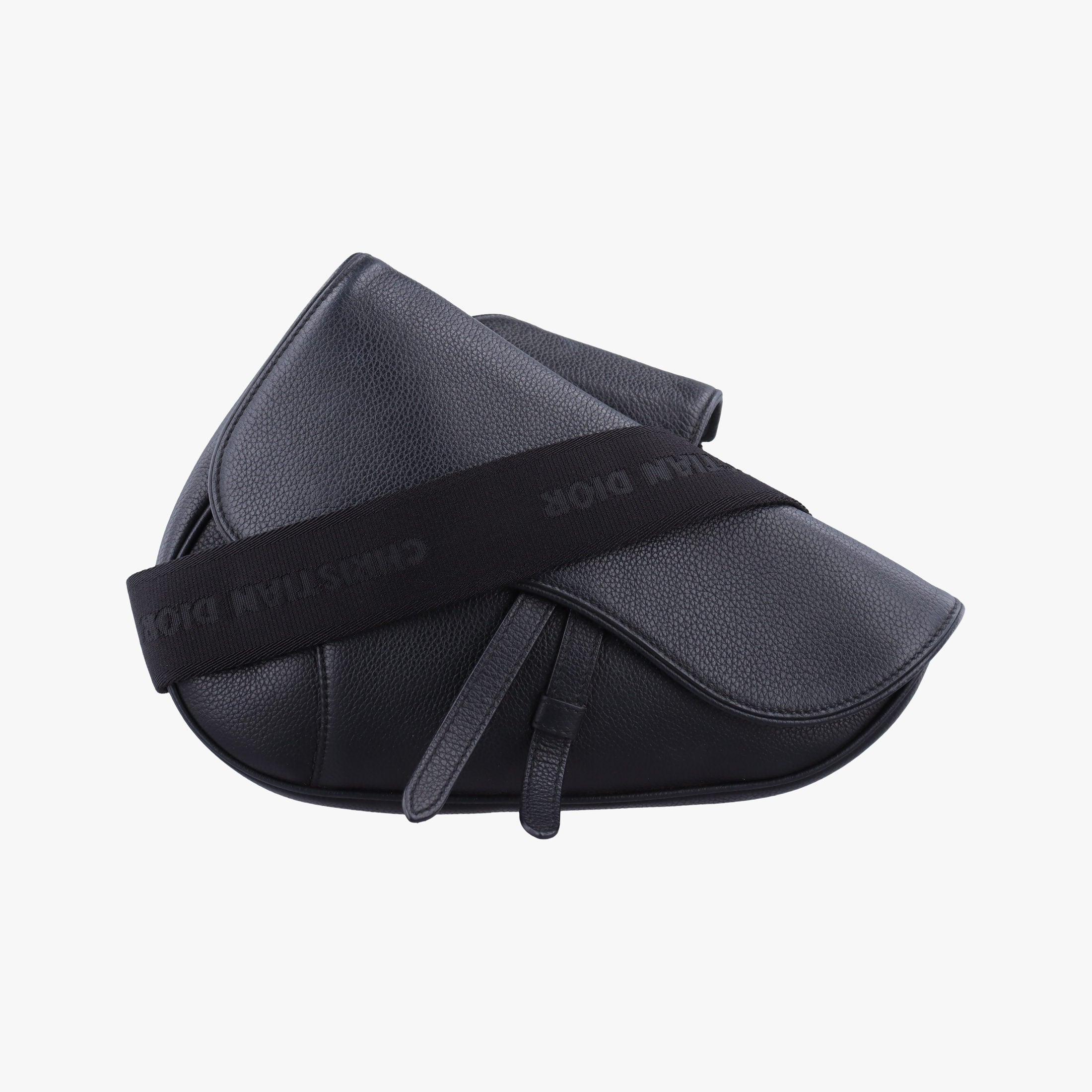 Pre-owned Christian Dior Saddle Black Leather  shoulderbag | stylenewstar