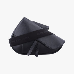 Pre-owned Christian Dior Saddle Black Leather  shoulderbag | stylenewstar
