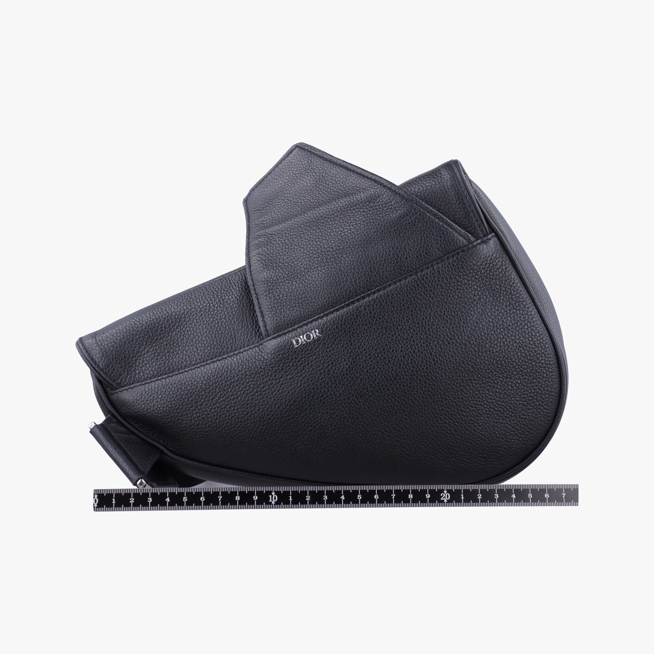 Pre-owned Christian Dior Saddle Black Leather  shoulderbag | stylenewstar