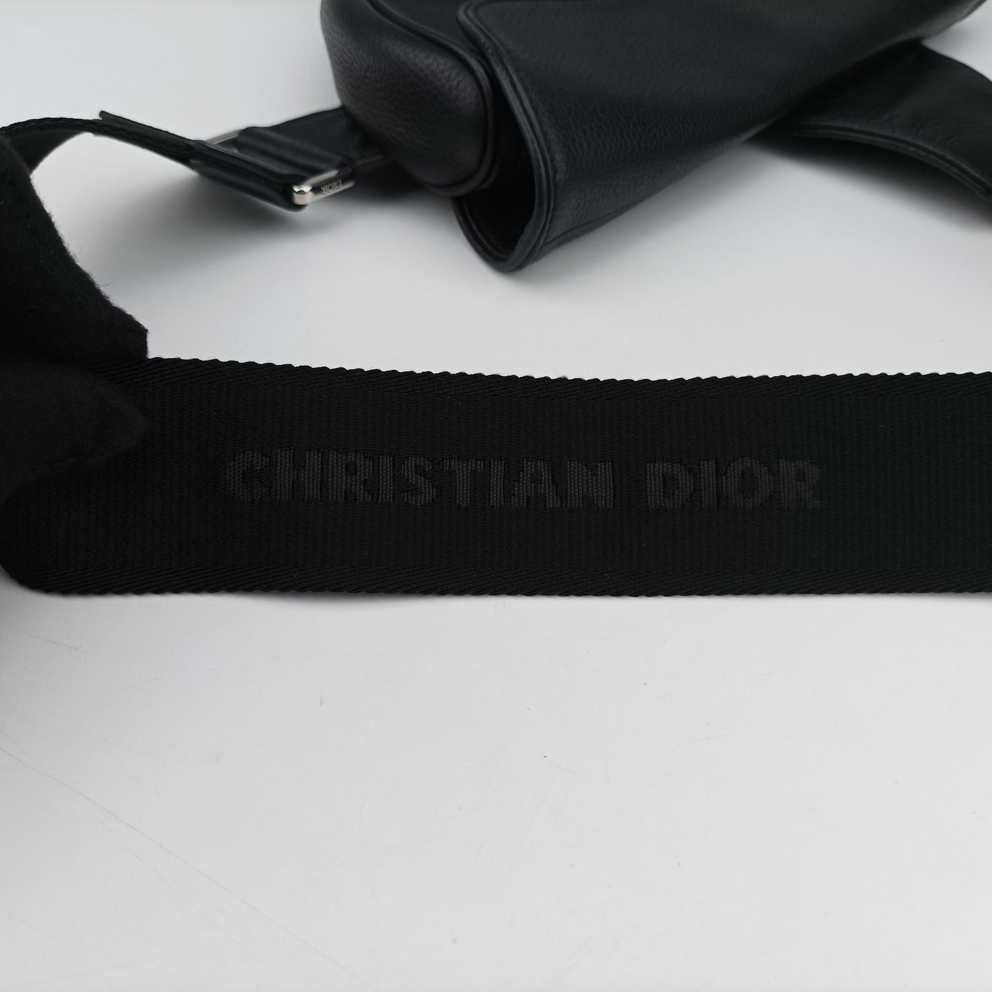 Pre-owned Christian Dior Saddle Black Leather  shoulderbag | stylenewstar