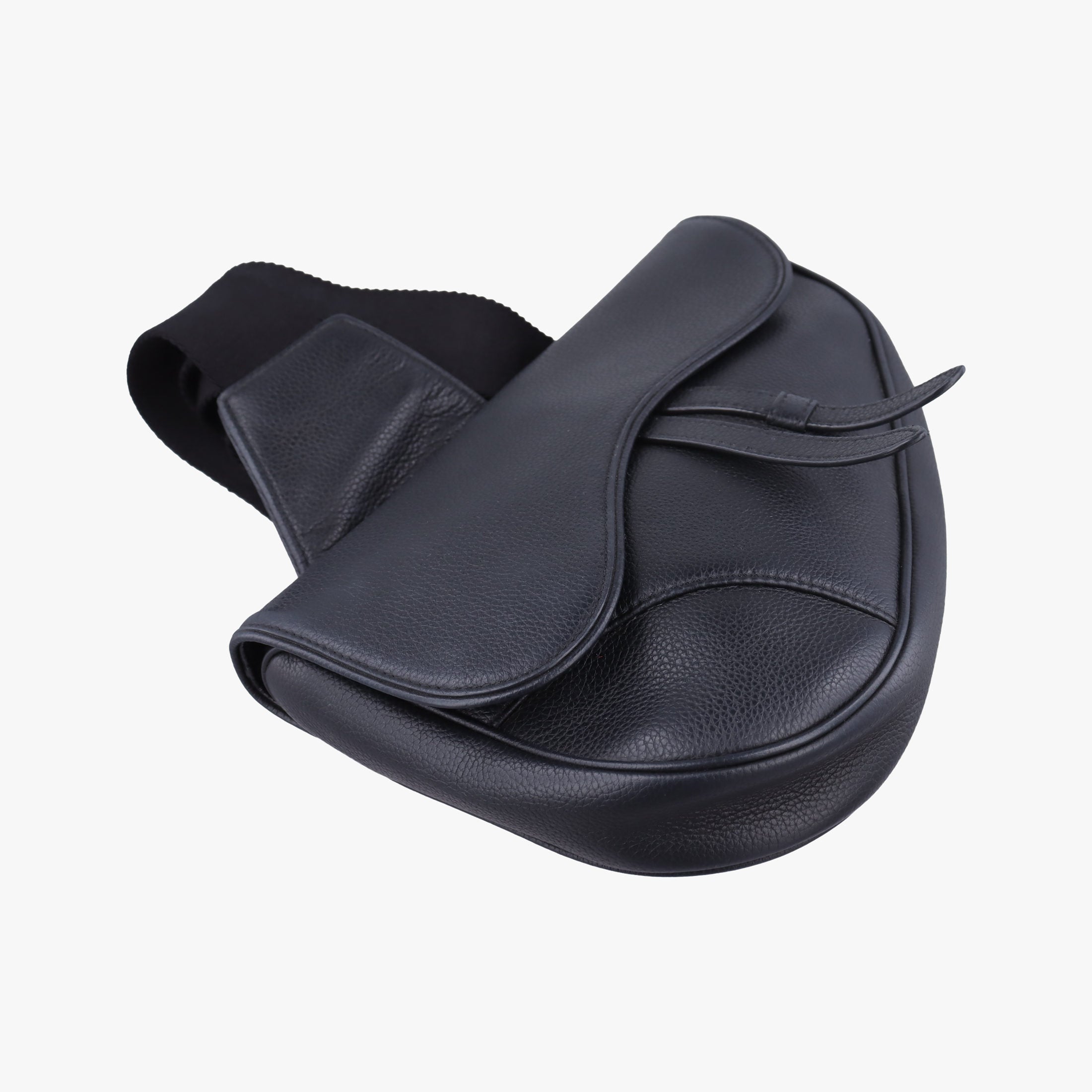 Pre-owned Christian Dior Saddle Black Leather  shoulderbag | stylenewstar