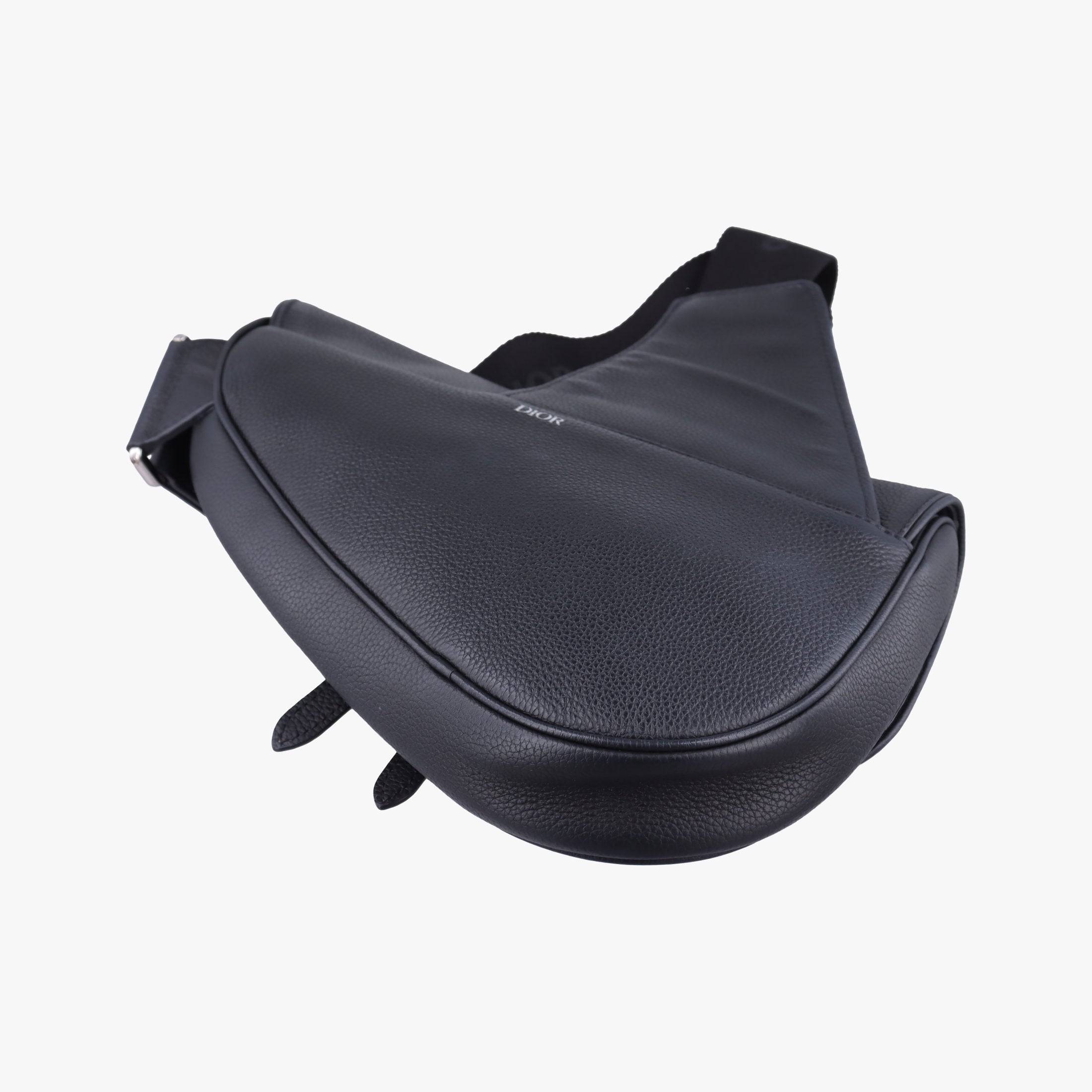 Pre-owned Christian Dior Saddle Black Leather  shoulderbag | stylenewstar