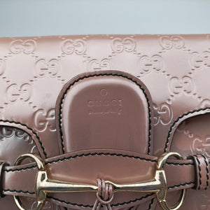 Pre-owned Gucci Emily Pink Patent Leather 295402 shoulderbag | stylenewstar