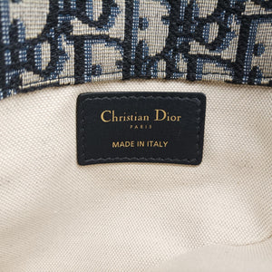 Pre-owned Christian Dior Saddlebags Gray×Navy Jacquard×Leather  bum bag/waist bag | stylenewstar