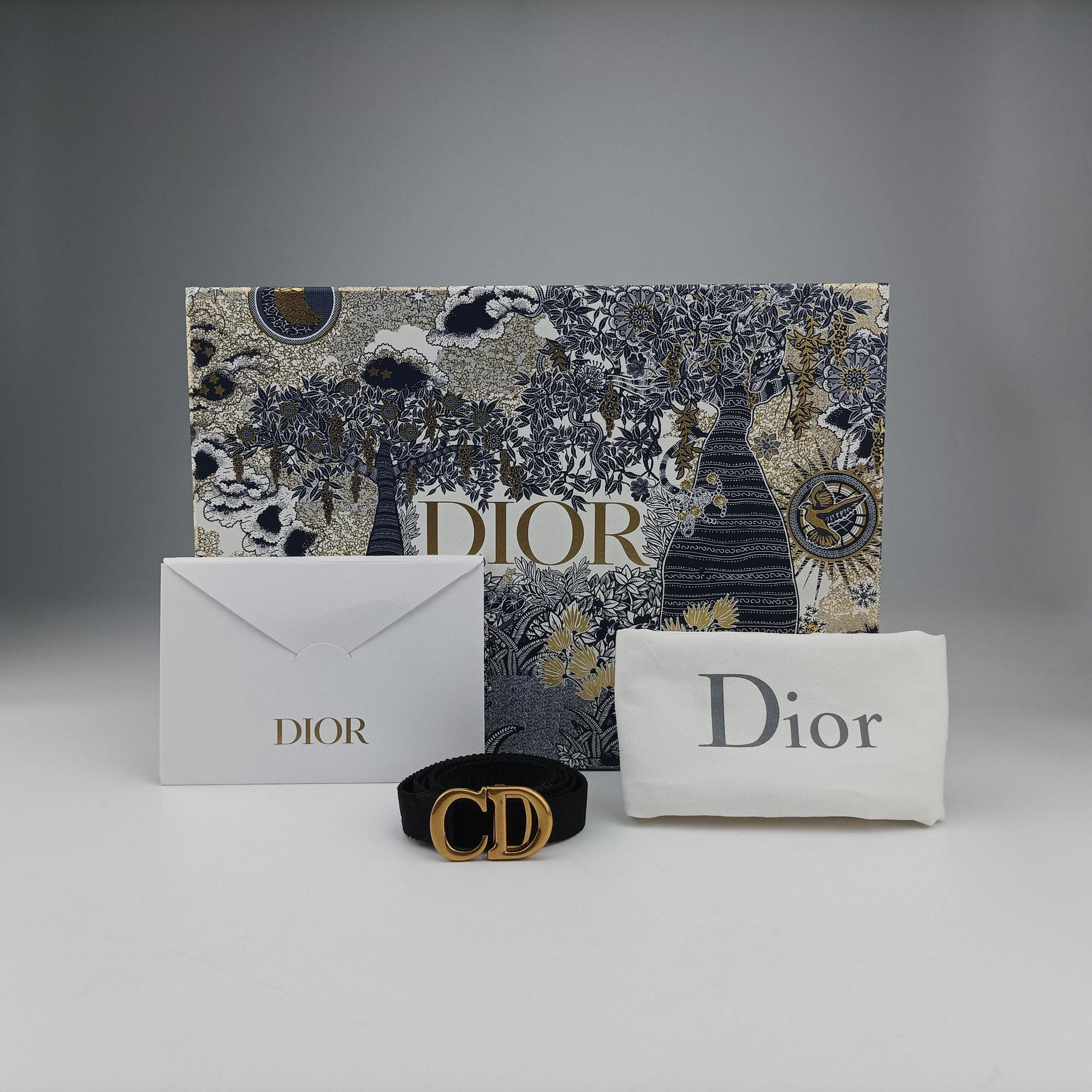 Pre-owned Christian Dior Saddlebags Gray×Navy Jacquard×Leather  bum bag/waist bag | stylenewstar