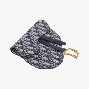 Pre-owned Christian Dior Saddlebags Gray×Navy Jacquard×Leather  bum bag/waist bag | stylenewstar