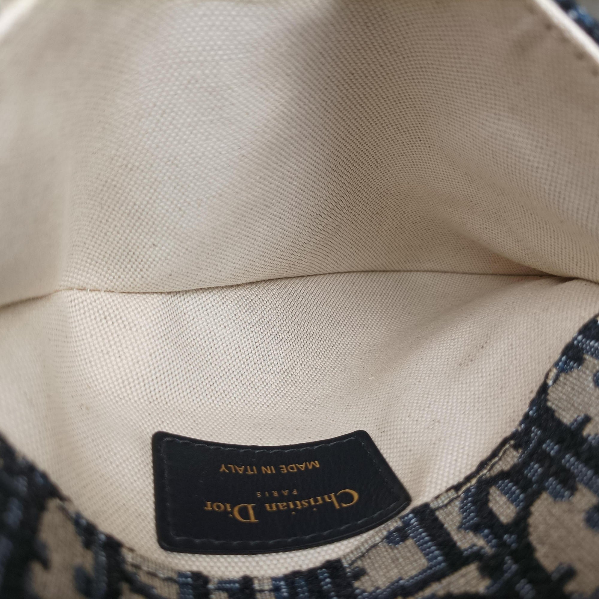 Pre-owned Christian Dior Saddlebags Gray×Navy Jacquard×Leather  bum bag/waist bag | stylenewstar