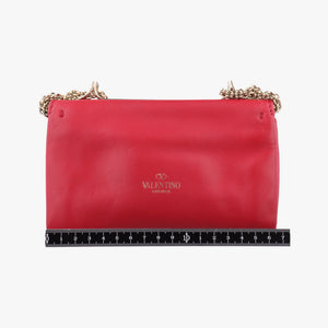 Secondhand Valentino Rockstud VA VA VOOM Red Leather  shoulderbag | stylenewstar