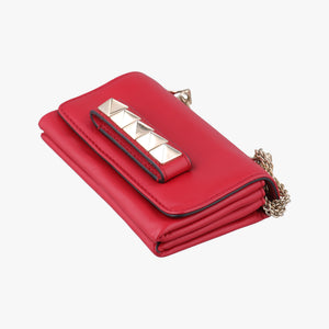 Secondhand Valentino Rockstud VA VA VOOM Red Leather  shoulderbag | stylenewstar
