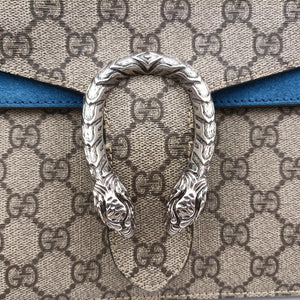 Pre-owned Gucci Dionysus beige×blue PVC coated canvas × suede 403348 shoulderbag | stylenewstar