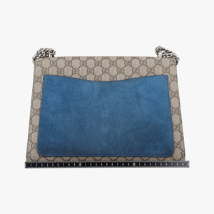 Pre-owned Gucci Dionysus beige×blue PVC coated canvas × suede 403348 shoulderbag | stylenewstar
