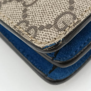 Pre-owned Gucci Dionysus beige×blue PVC coated canvas × suede 403348 shoulderbag | stylenewstar